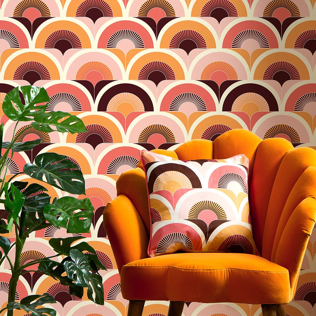 Groovy Baby Cushion in Sunset Orange