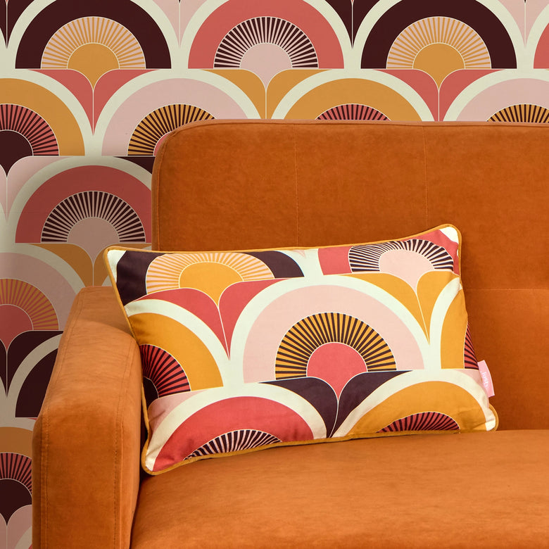 Groovy Baby Bolster Cushion in Sunset Pink and Sunset Orange