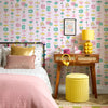 Happy Hour Wallpaper in Mint and Lemon on Strawberry Milkshake