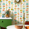 Happy Hour Wallpaper in Sunset Shades on Buttercream