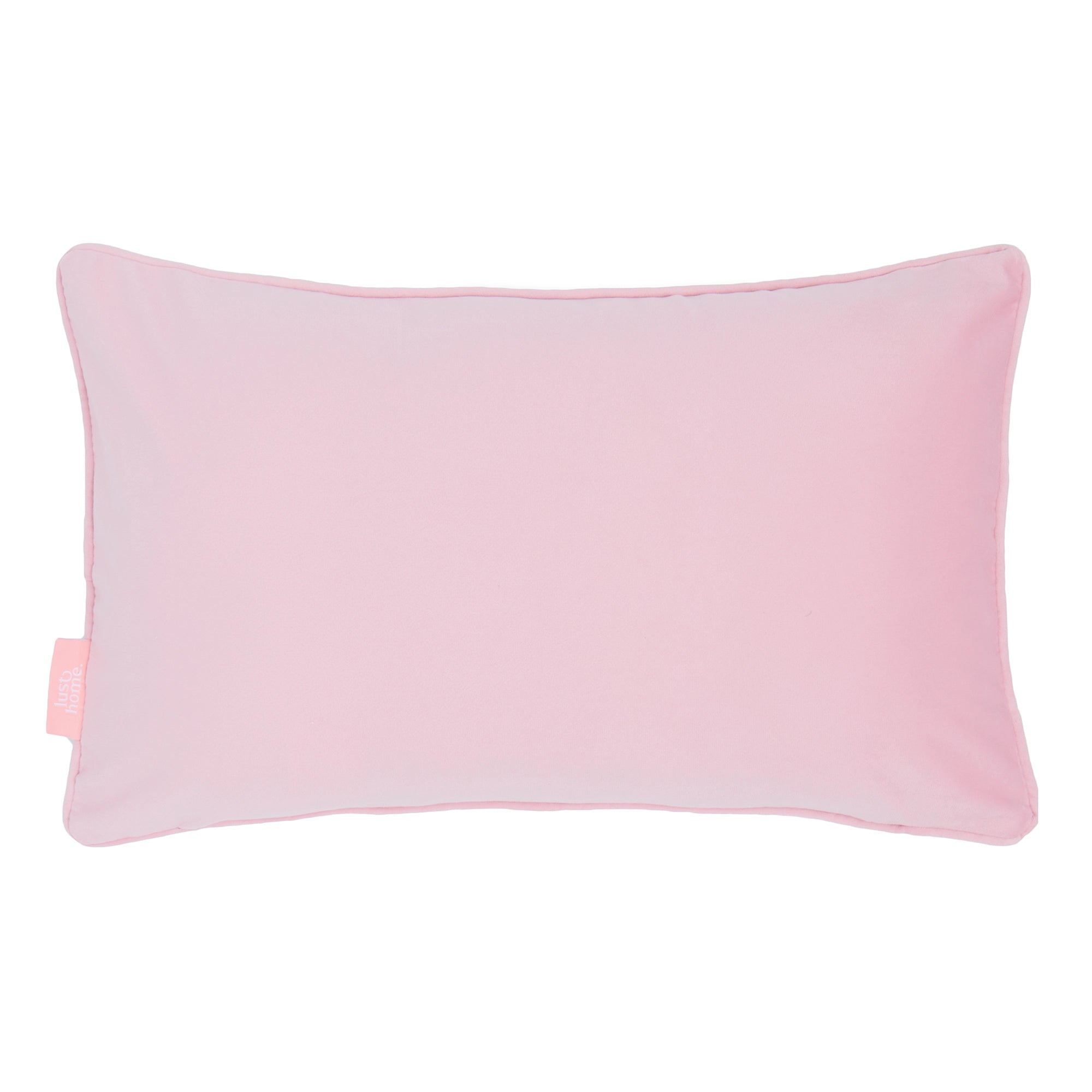 Hello Flower Bolster Cushion in Pinks on Blue