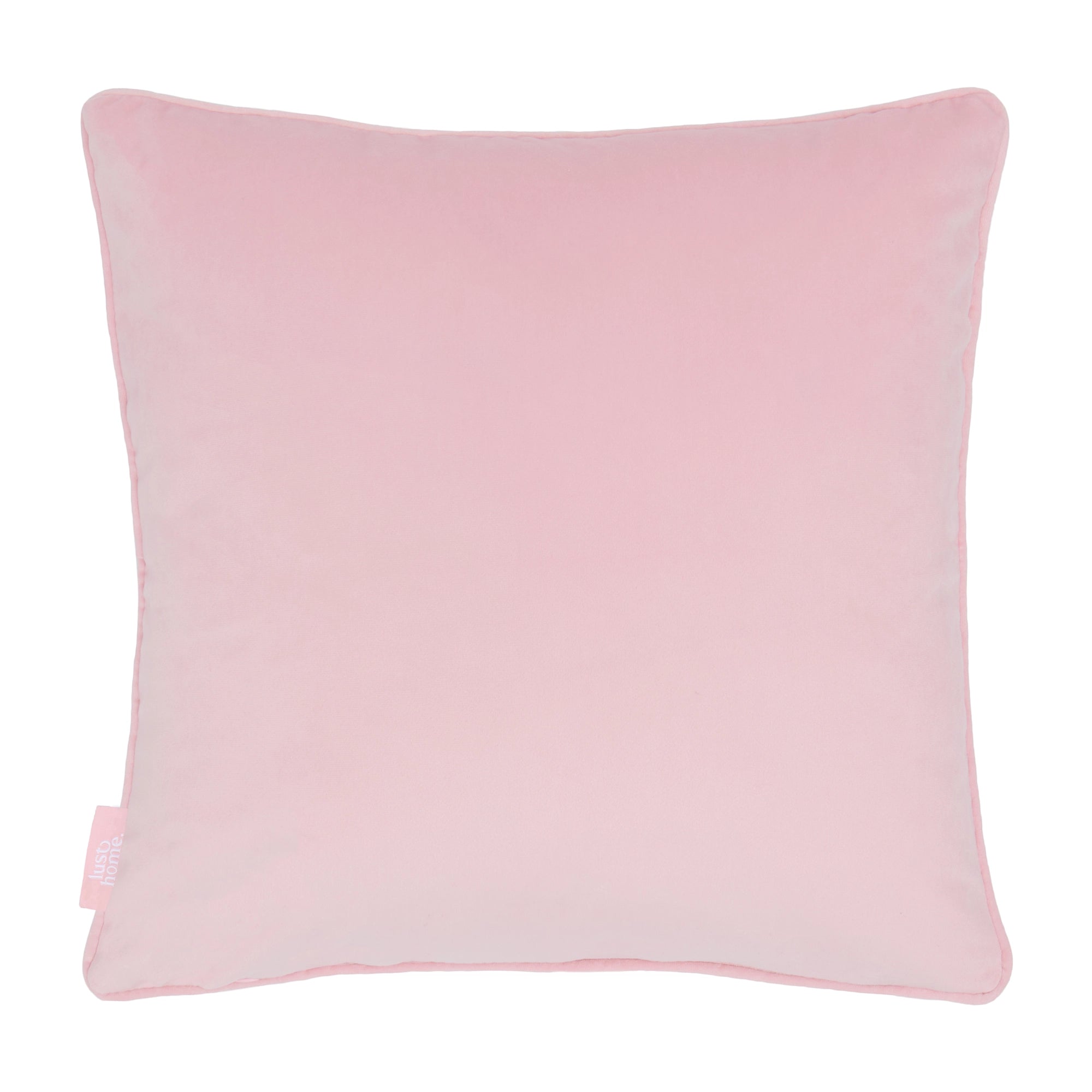 Hello Flower Square Cushion in Pinks on Blue