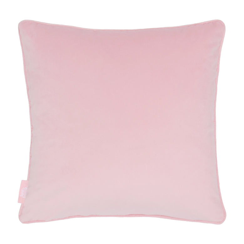 Hello Flower Square Cushion in Pinks on Blue