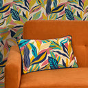 Honolulu Bolster Cushion in Ochre, Rose Pink and Teal