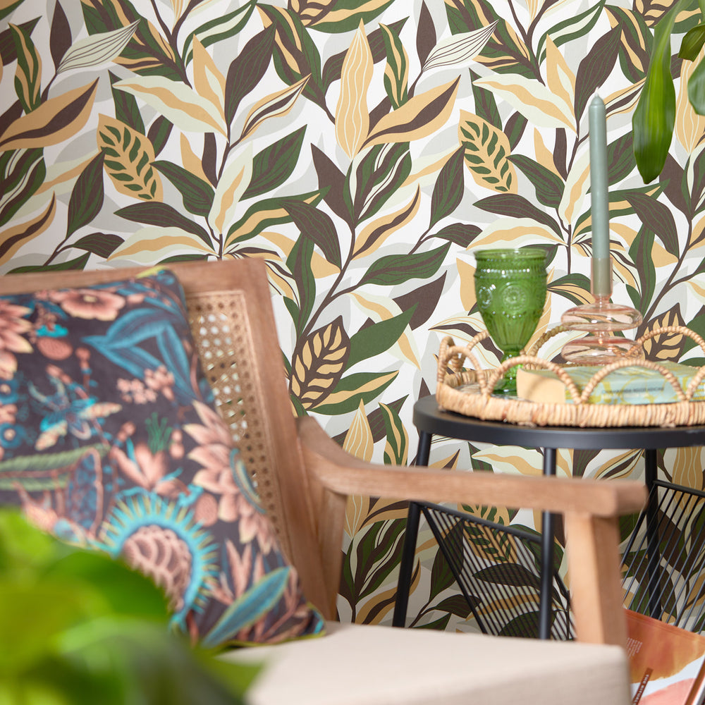 Honolulu Wallpaper in Earthy Greens on Gluten Free – Lust Home