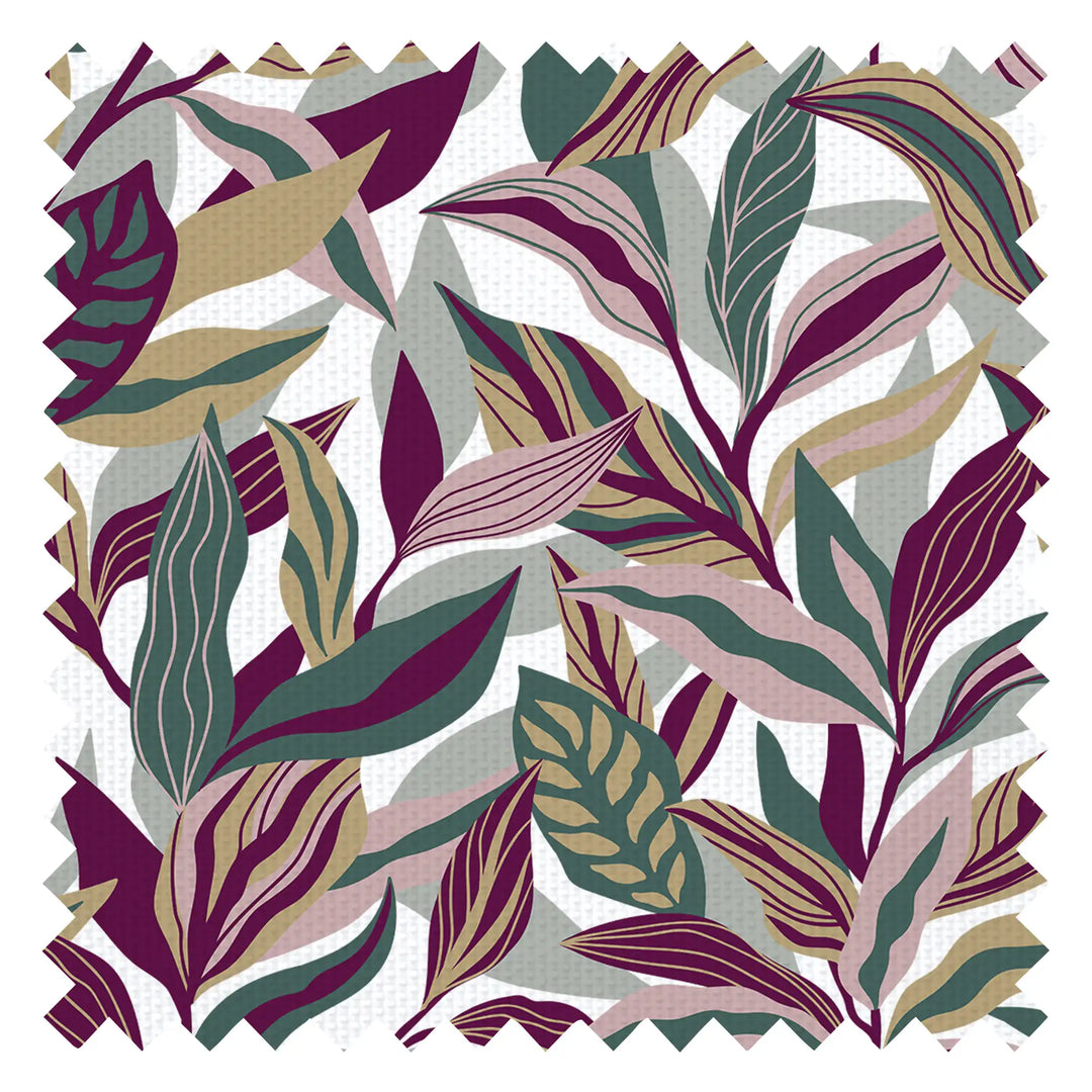 Honolulu Fabric in Sage Green, Plum and Stone