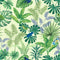 Hopping Mad Wallpaper in Jungle Greens and Cobalt Blues