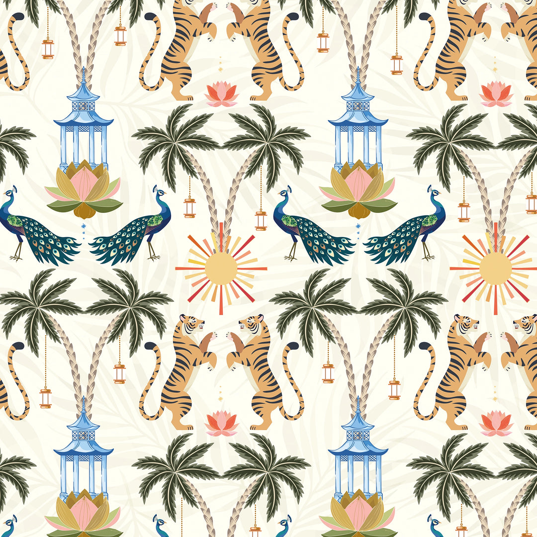 It's a Jungle out There Wallpaper in Bali Cream