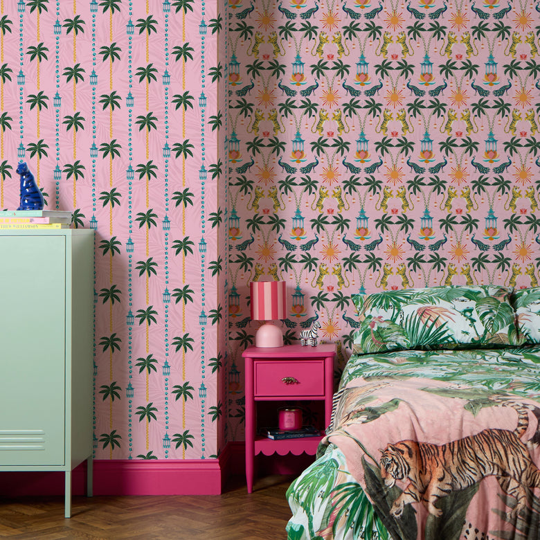 It's a Jungle out There Wallpaper in Sunrise Pinks