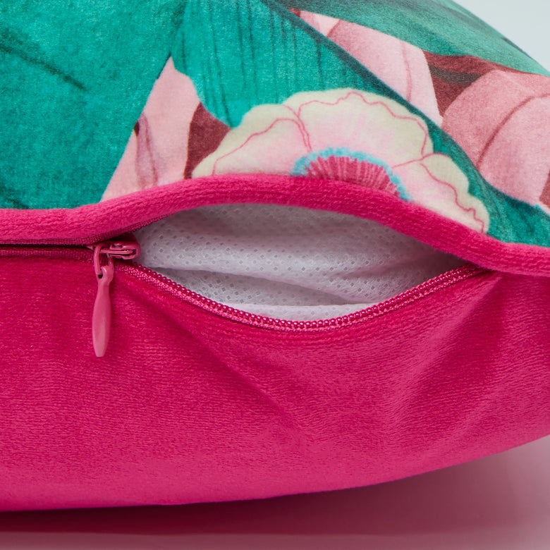 Jungle is Massive Bolster Cushion in Sweet Pink