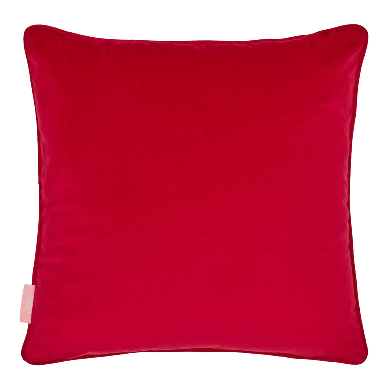 Keep on Rollin Square Cushion in Maroon, Lipstick Pinks and Rich Gold