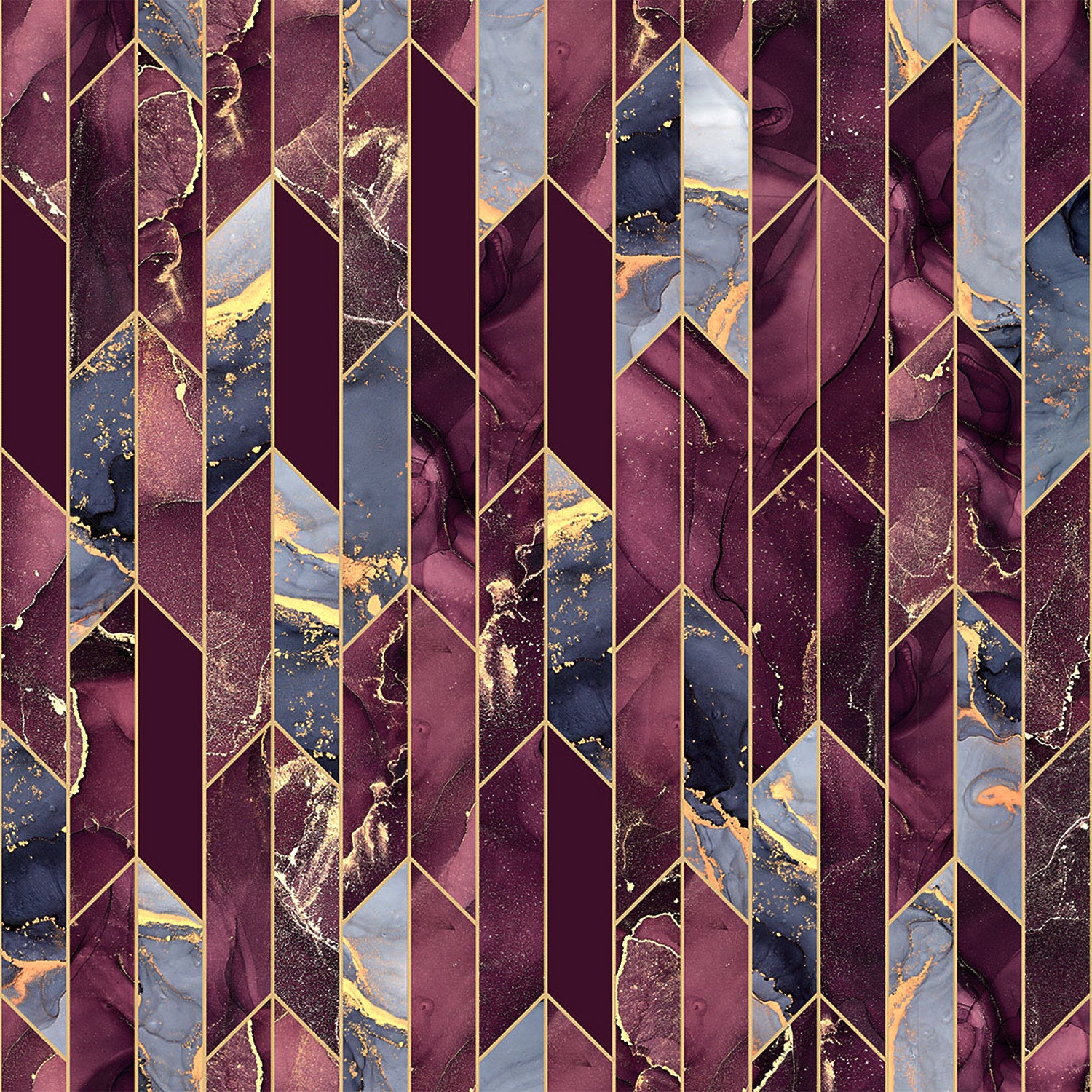 Chicago Wallpaper in Burgundy Marble