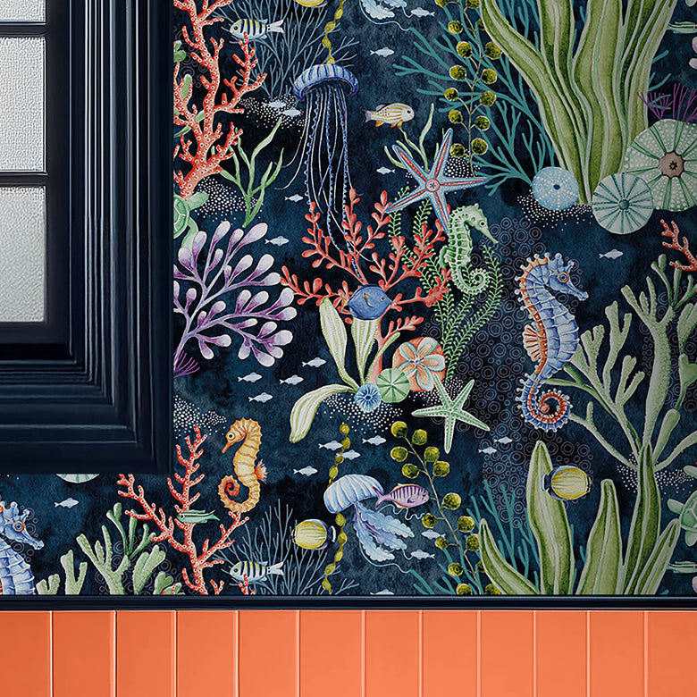 Coral Garden in the shade in Ocean Navy