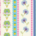 Hello Flower Wallpaper in Brights on Cream