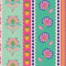 Hello Flower Wallpaper in Pinks on Greens