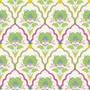 Blooming Geometric Wallpaper in Brights on Cream