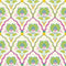 Blooming Geometric Wallpaper in Brights on Cream