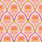 Blooming Geometric Wallpaper in Pinks, Orange and Yellow