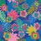 Tropical Treat Wallpaper in Electric Blue, Pinks and Mustard