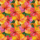 Painterly Hibiscus Dream Wallpaper in Oranges and Pinks