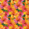 Sample of Painterly Hibiscus Dream Wallpaper in Oranges and Pinks
