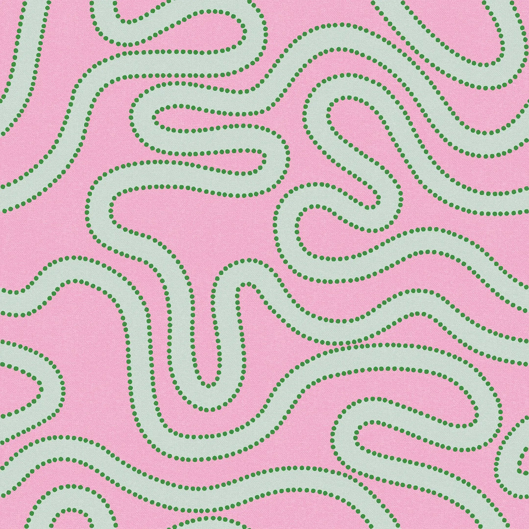 Sample of Dotty as a Squiggle Wallpaper in Pink and Greens
