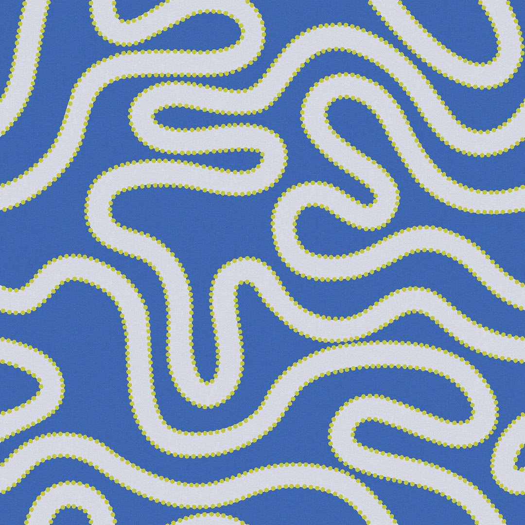 Sample of Dotty as a Squiggle Wallpaper in Electric Blue and Yellow