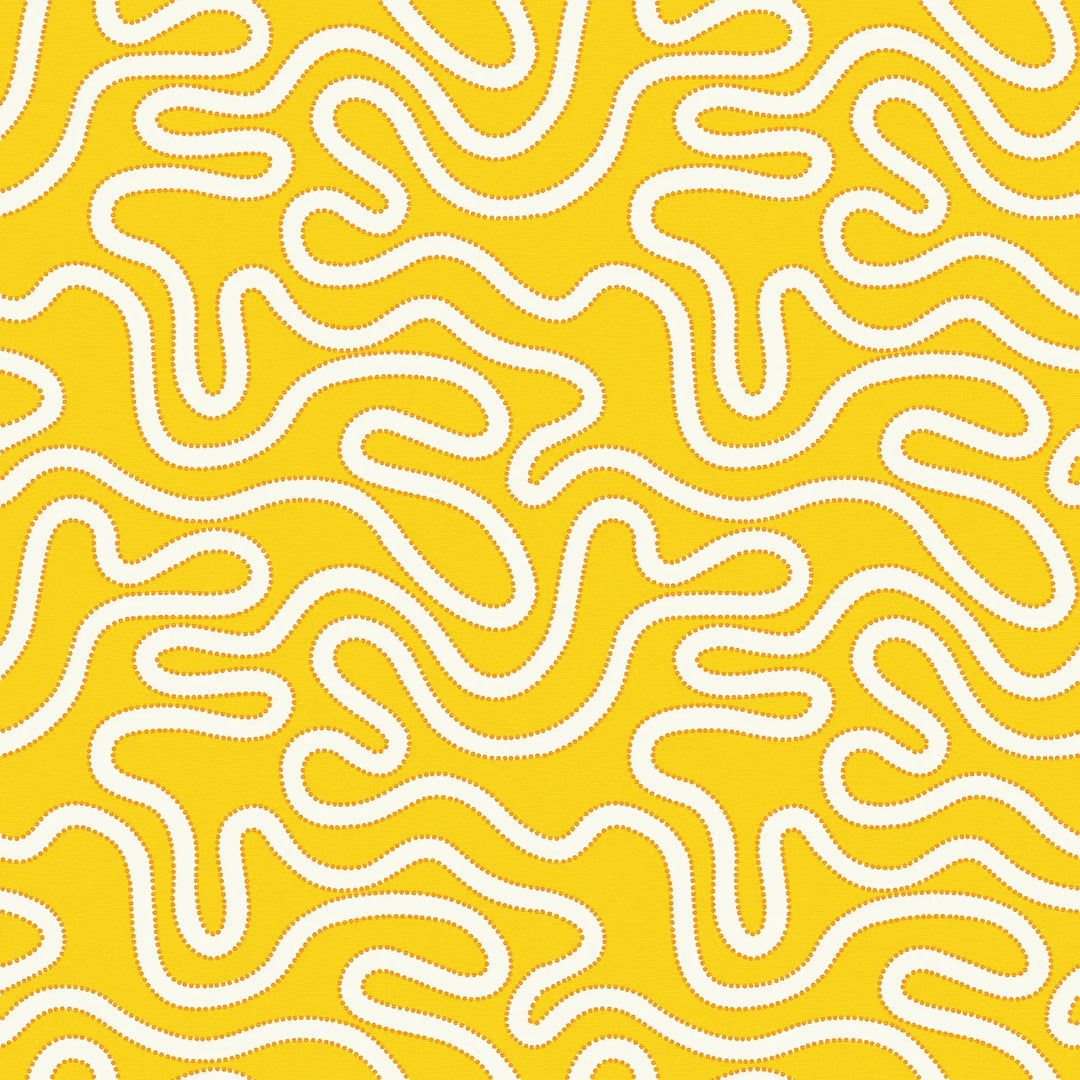 Ickle Squiggle Wallpaper in Yellow and Orange