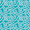 Ickle Squiggle Wallpaper in Turquoise and Blue