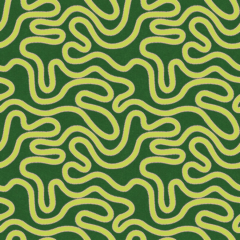 Ickle Squiggle Wallpaper in Green Lime and Pink