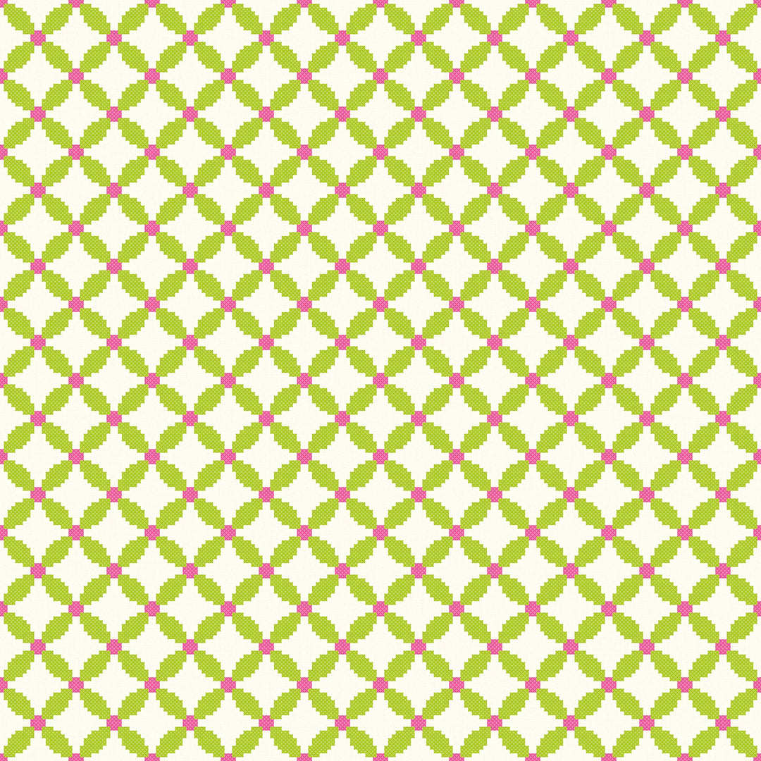 Holly Berry Wallpaper in Double Cream & Green
