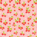 Strawberry Delight Wallpaper in Berry Red on Candy Pink