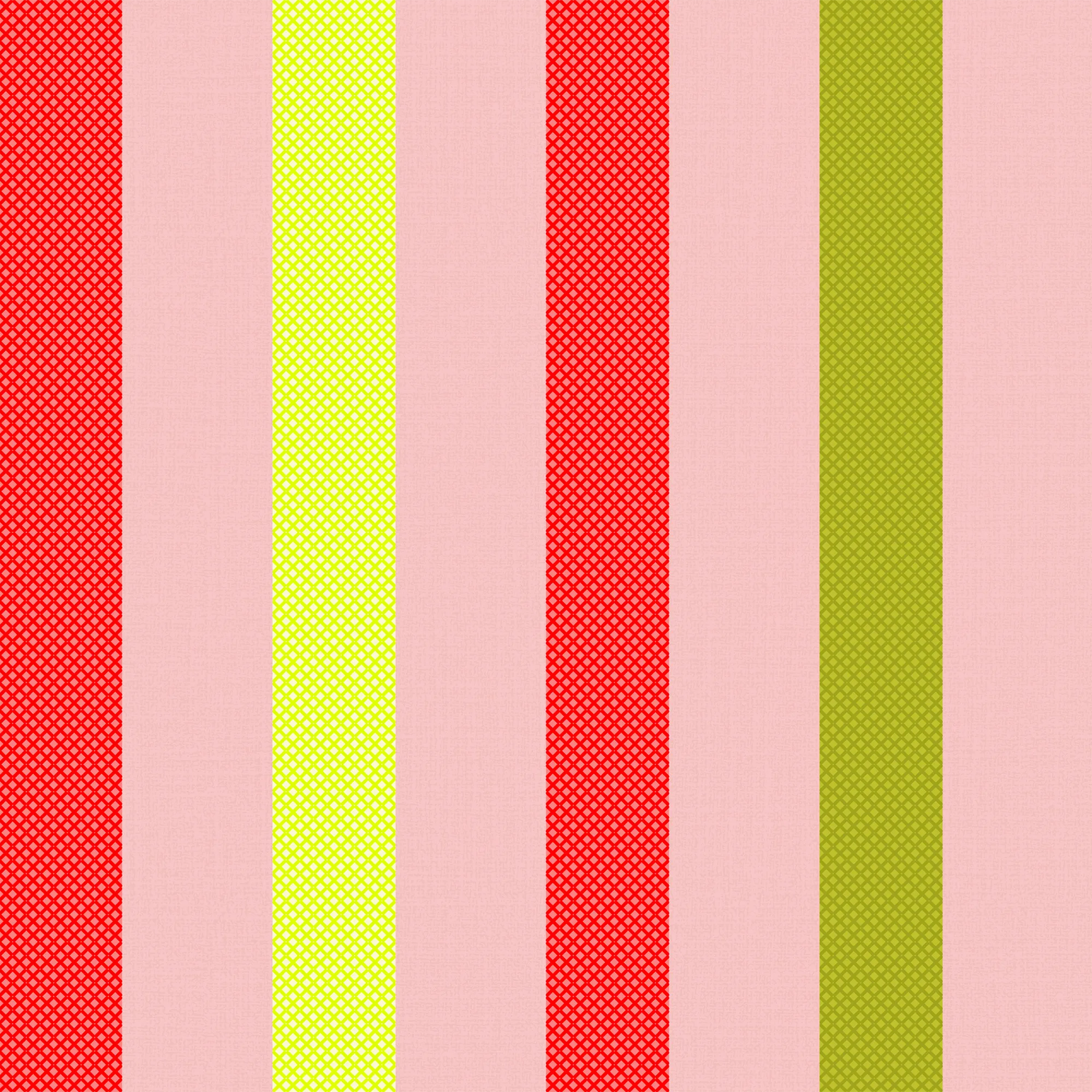 Candy Stripe Stitch Wallpaper in Candy Pink, Green Apple and Poison Apple