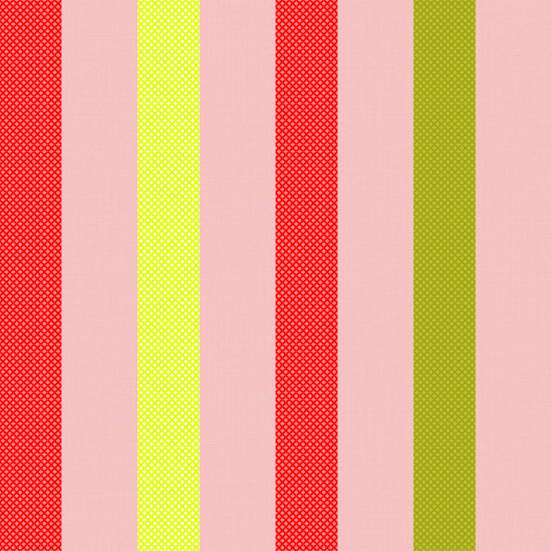 Candy Stripe Stitch Wallpaper in Candy Pink, Green Apple and Poison Apple