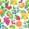 Fruit Medley Wallpaper in Multicoloured on Double Cream