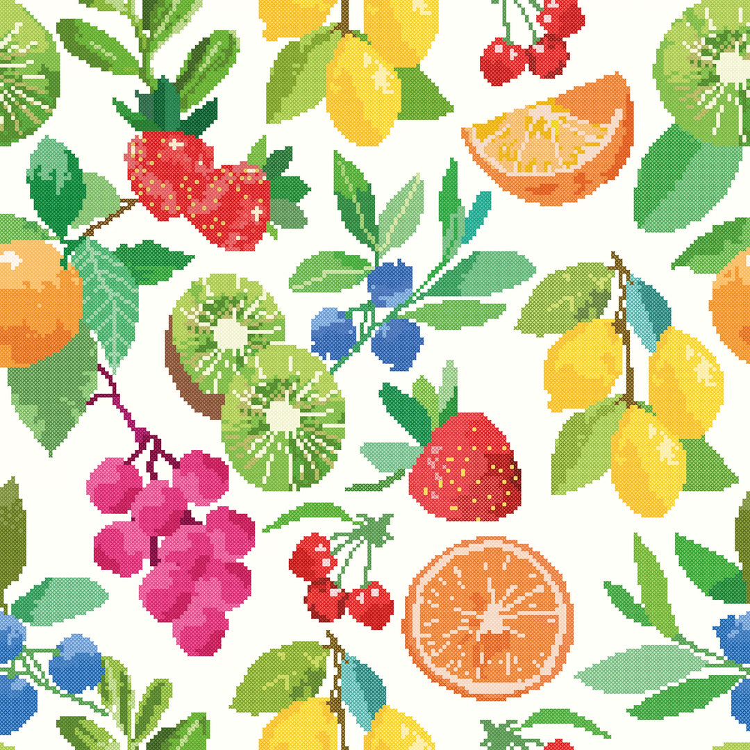 Fruit Medley Wallpaper in Multicoloured on Double Cream