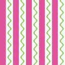 Straight & Wiggle Stitch Wallpaper in Candy Pink and Lime Green