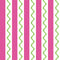 Straight & Wiggle Stitch Wallpaper in Candy Pink and Lime Green
