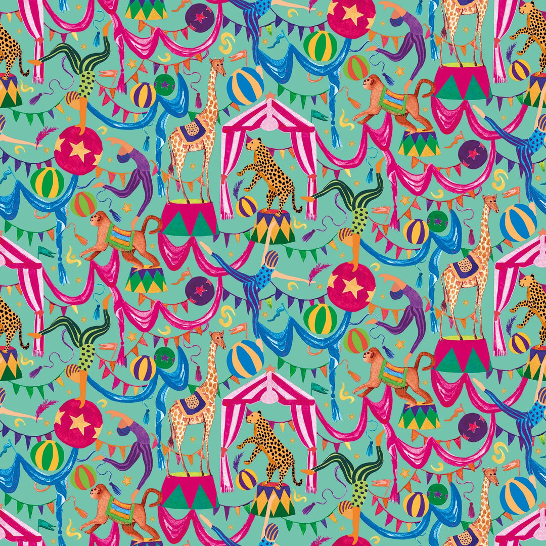 Carnival Capers Wallpaper in Mint