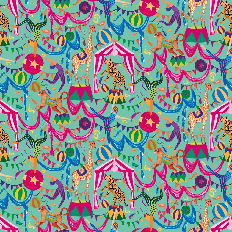 Carnival Capers Wallpaper in Mint