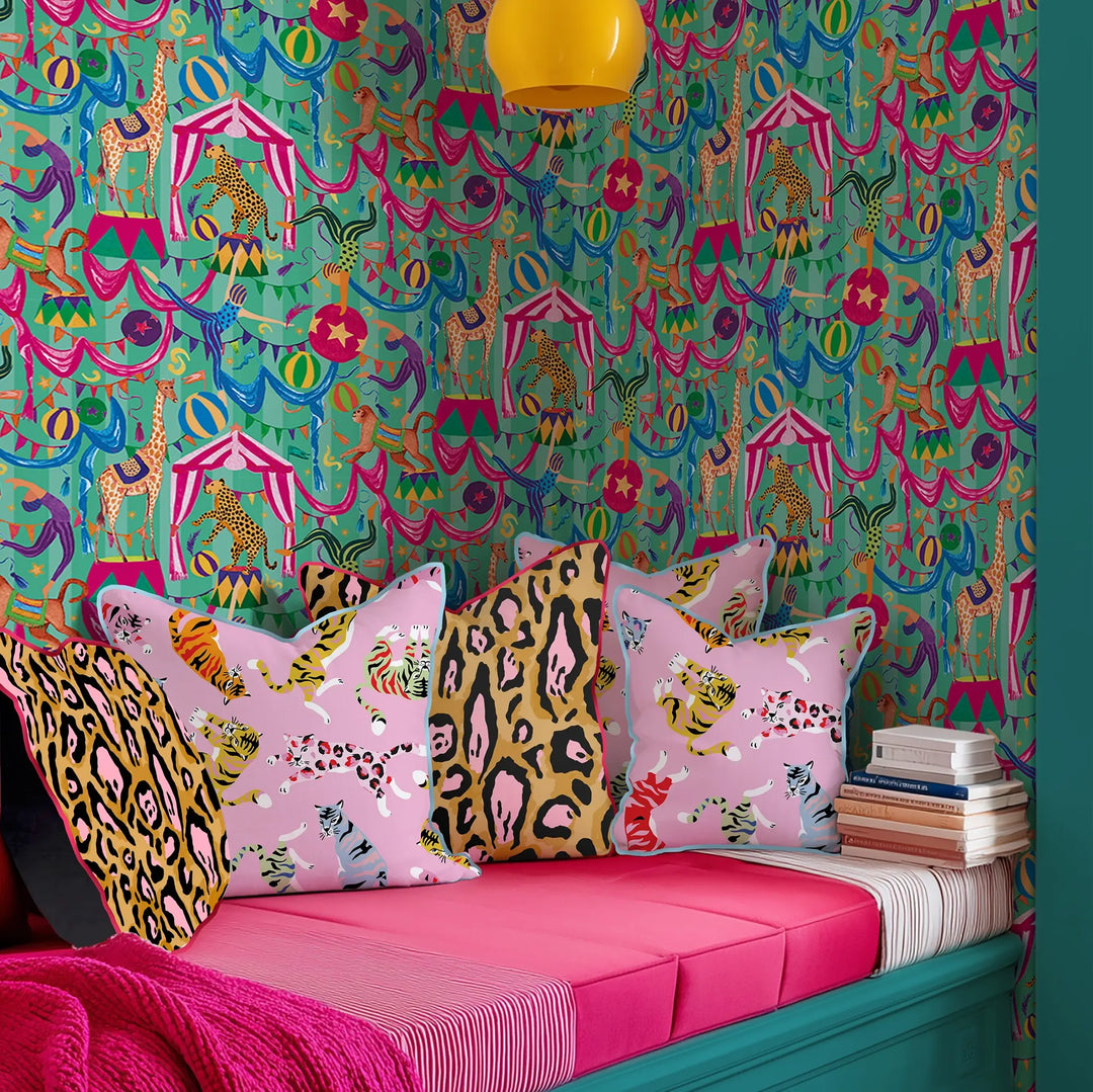 Carnival Capers Stripe Wallpaper in Mint