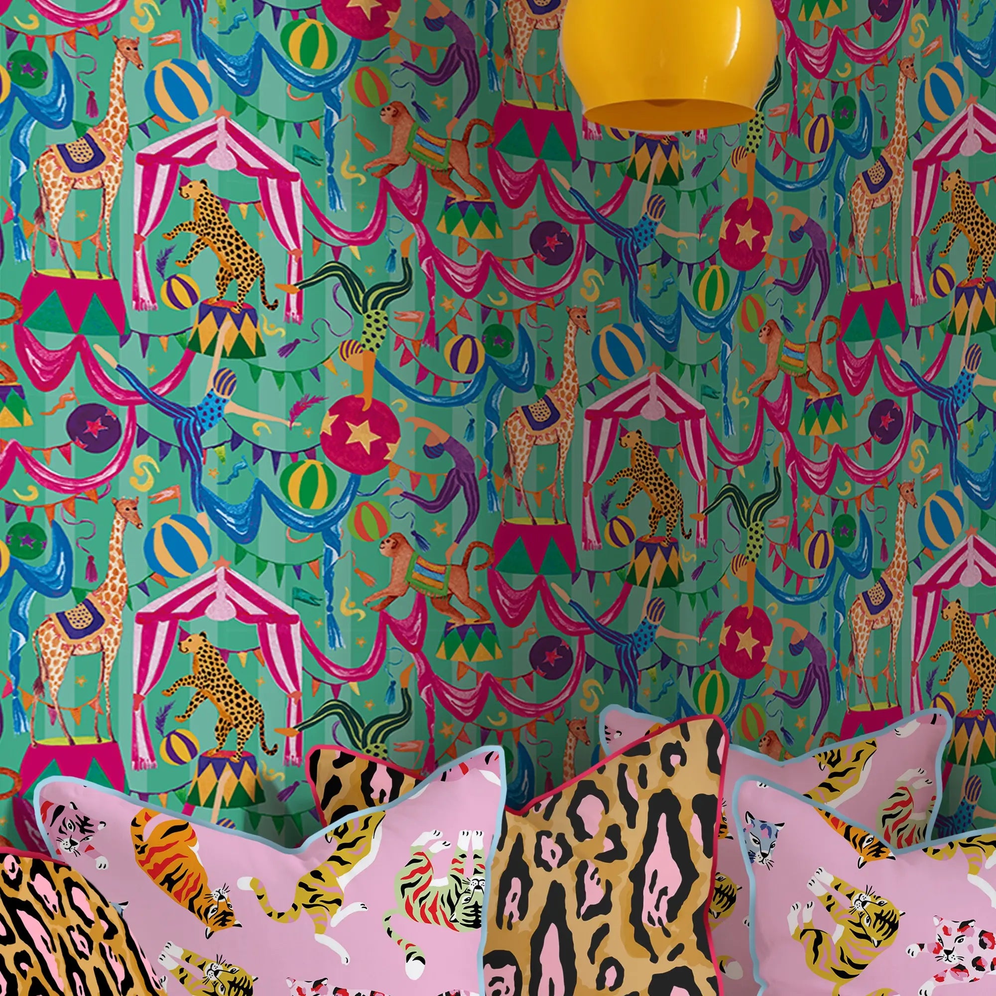 Carnival Capers Stripe Wallpaper in Mint
