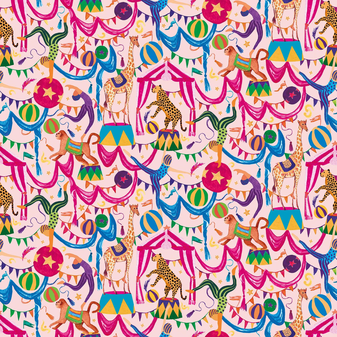 Carnival Capers Wallpaper in Candy Pink