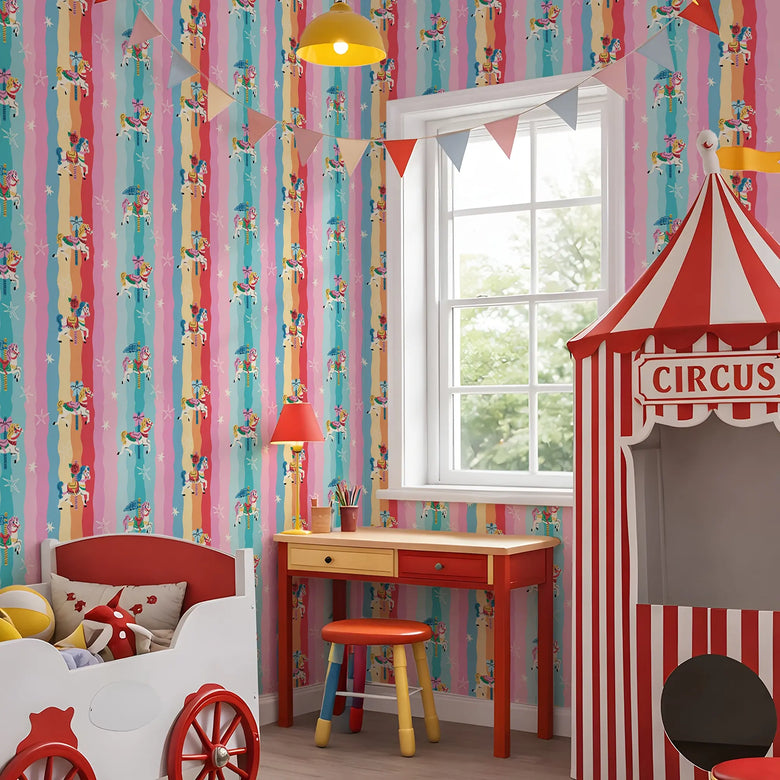Rainbow Ripple Canter Wallpaper in Rainbow Mix