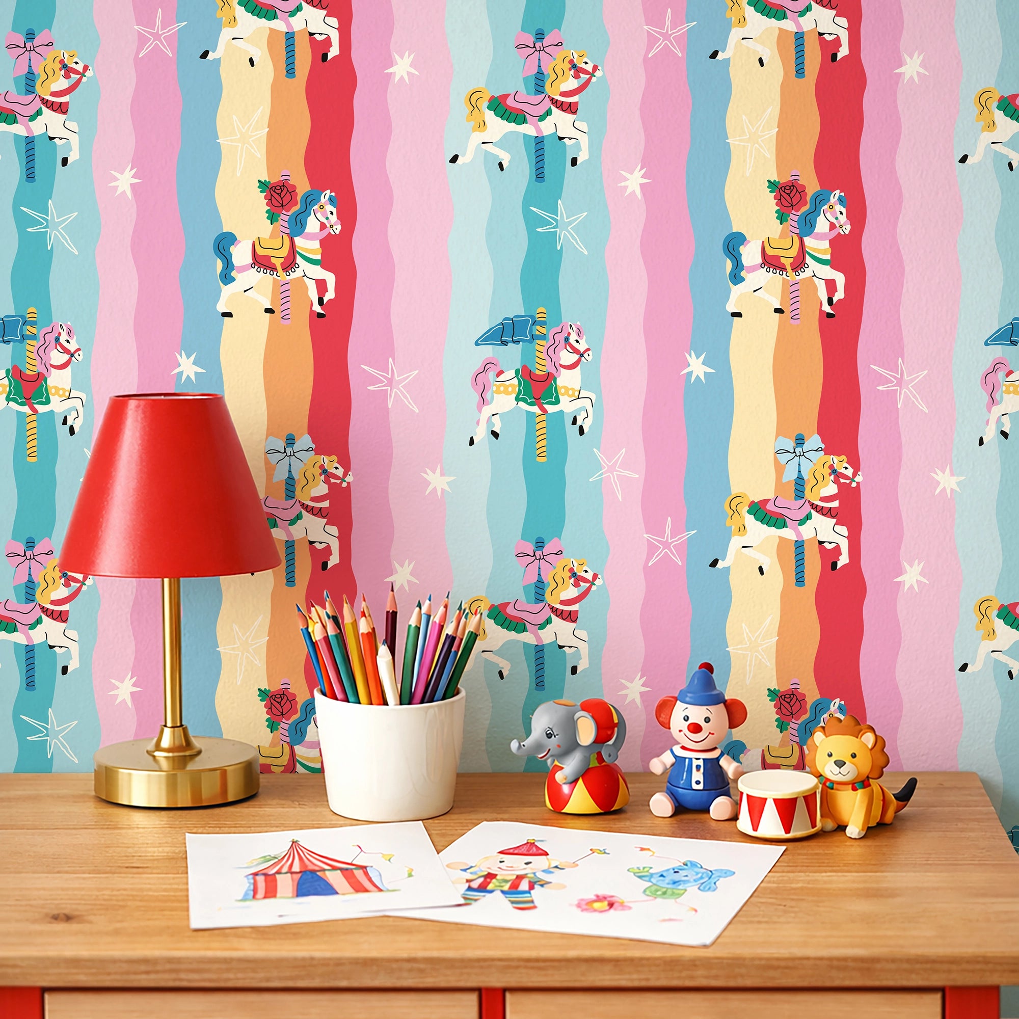 Rainbow Ripple Canter Wallpaper in Rainbow Mix
