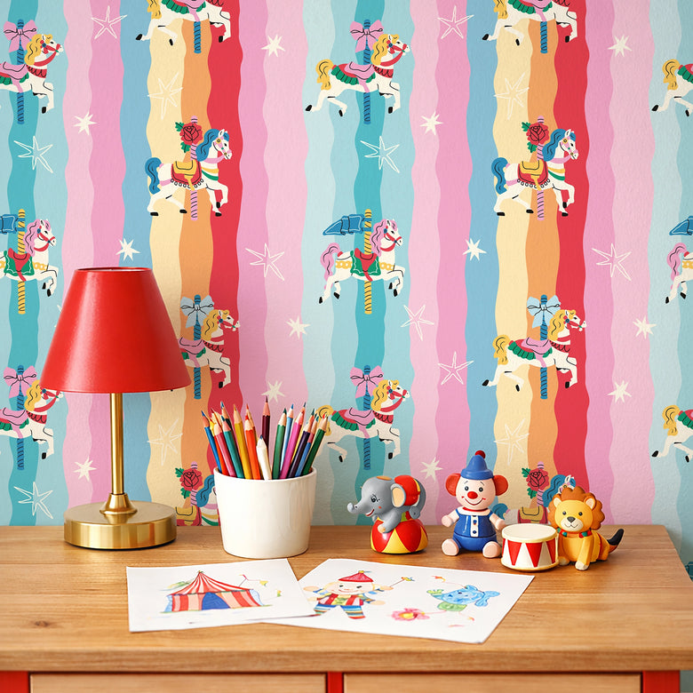 Rainbow Ripple Canter Wallpaper in Rainbow Mix
