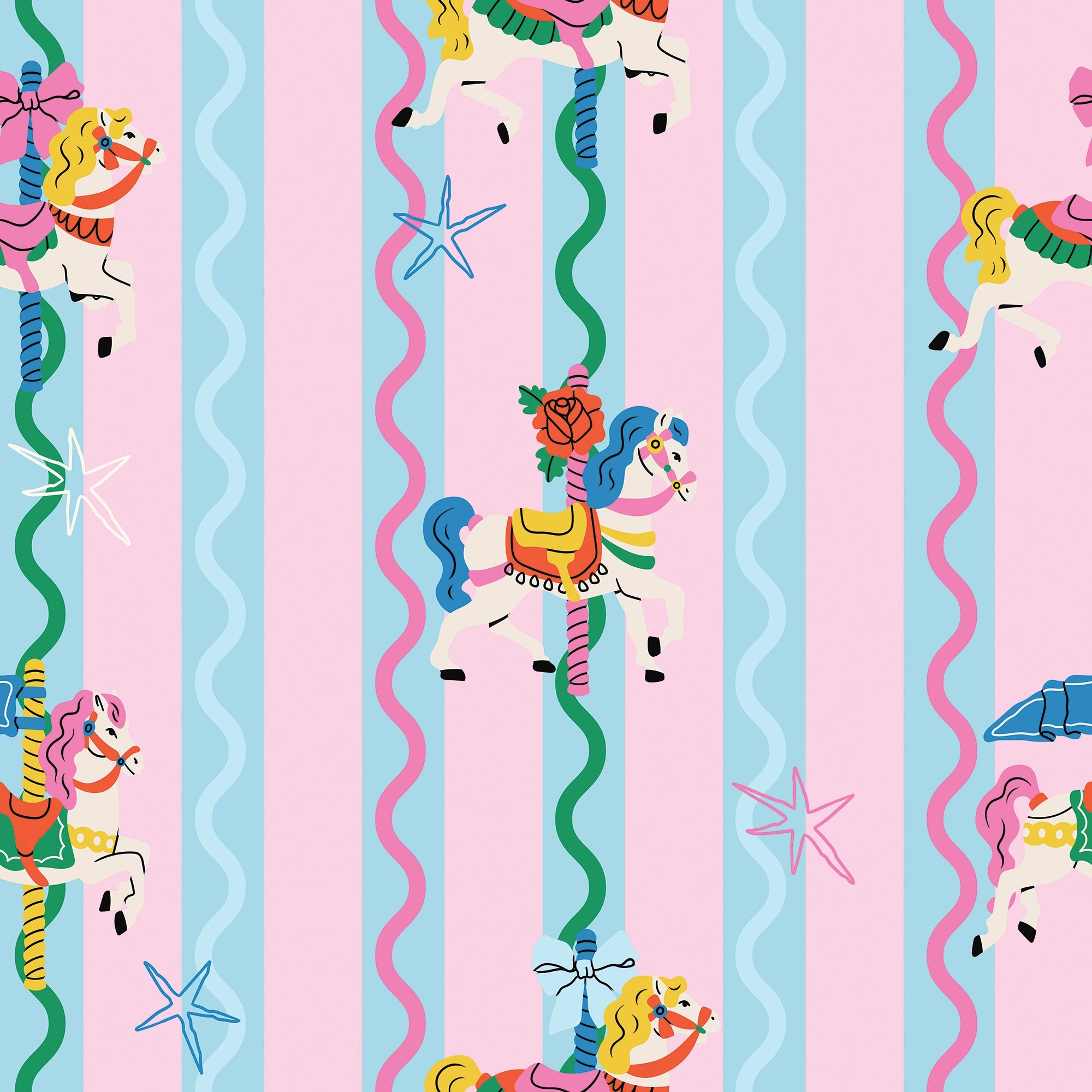 Sugar Coated Canter Wallpaper in Candy Mix