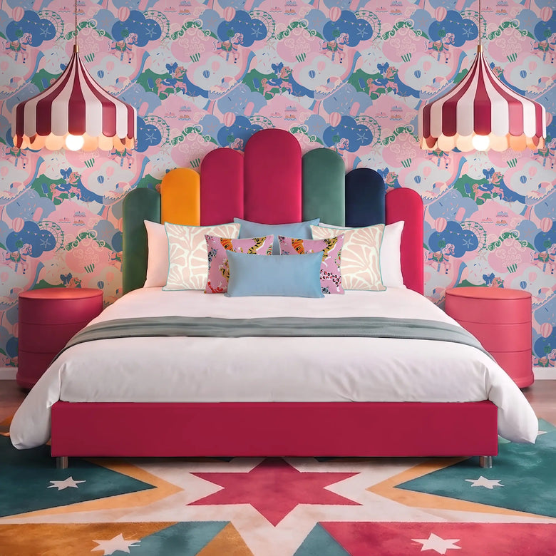 All the Fun of the Fair Wallpaper in Candy Pink and Blues