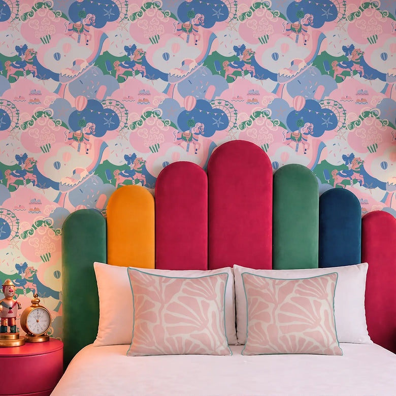 All the Fun of the Fair Wallpaper in Candy Pink and Blues
