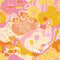 All the Fun of the Fair Wallpaper in Fruit Salad Pink and Orange